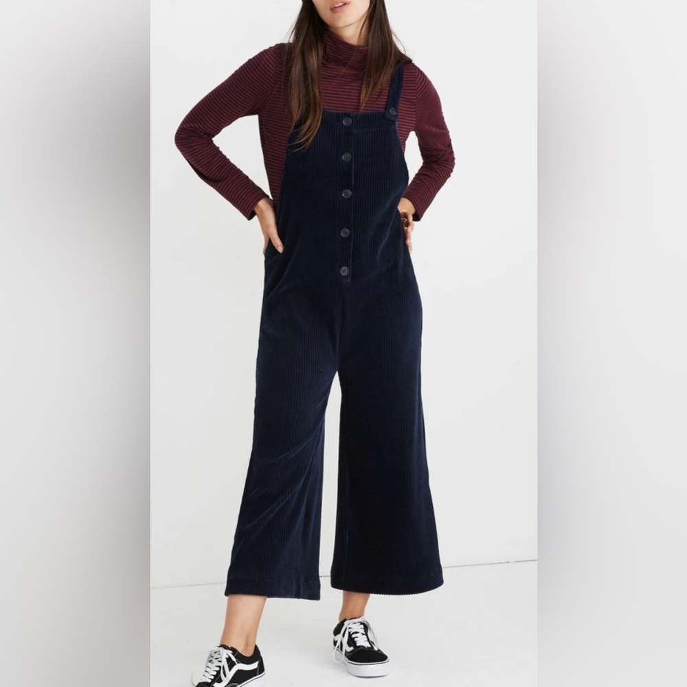 Madewell texture and thread velour corduroy overalls size XXS